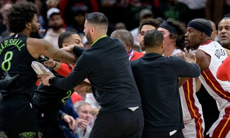 Pelicans y Heat protagonizaron una pelea en la jornada de este sábado