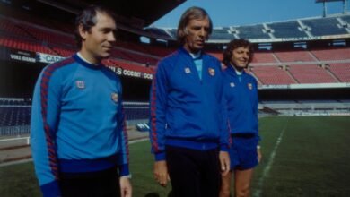 Menotti durante su paso por el Barça