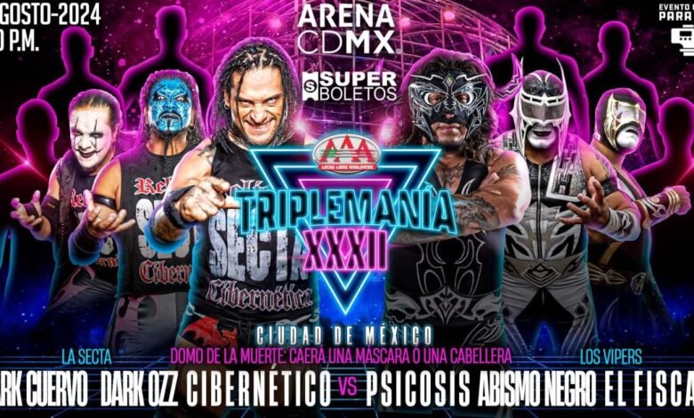 A un mes de la Triplemanía XXXII, este es el cartel OFICIAL del evento en la Arena Ciudad de México