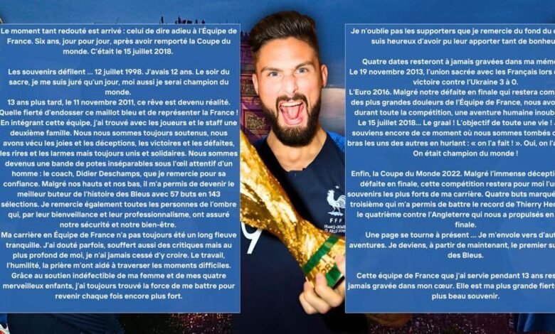 Mensaje de despedida de Giroud