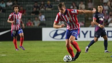 Sorloth, durante un partido de pretemporada del Atlético de Madrid