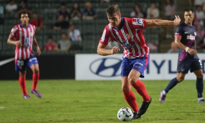 Sorloth, durante un partido de pretemporada del Atlético de Madrid