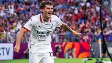 Christian Pulisic, celebrando un gol con el Milan