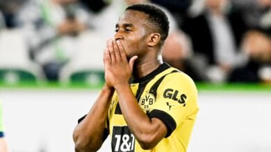 Youssoufa Moukoko, en un partido con el Borussia Dortmund