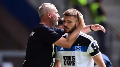 Mario Vuskovic, en un partido con el Hamburgo