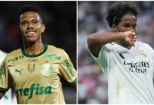 Estevao 'Messinho', del Palmeiras, y Endrick, del Real Madrid