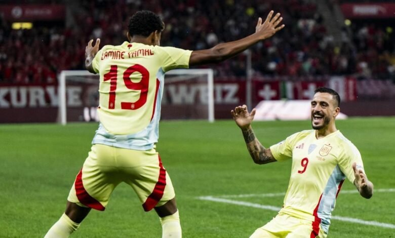 Lamine asistió a Joselu en el primer gol de España ante Suiza