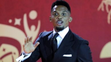 Samuel Eto'o , durante un acto de la FIFA