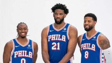 Maxey, Embiid y George posan en el Media Day