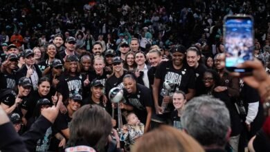 Celebración de las Liberty trans conseguir el título de campeonas de la WNBA