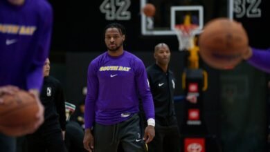 Bronny James con los South Bay Lakers de la G-League