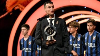 Cristiano Ronaldo tras recibir el premio Quinas