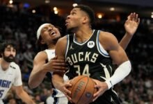 Giannis Antetokounmpo en el triunfo de los Bucks ante los Magic