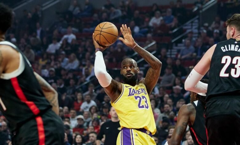 LeBron James anotó 40 puntos en la victoria de los Lakers ante los Blazers